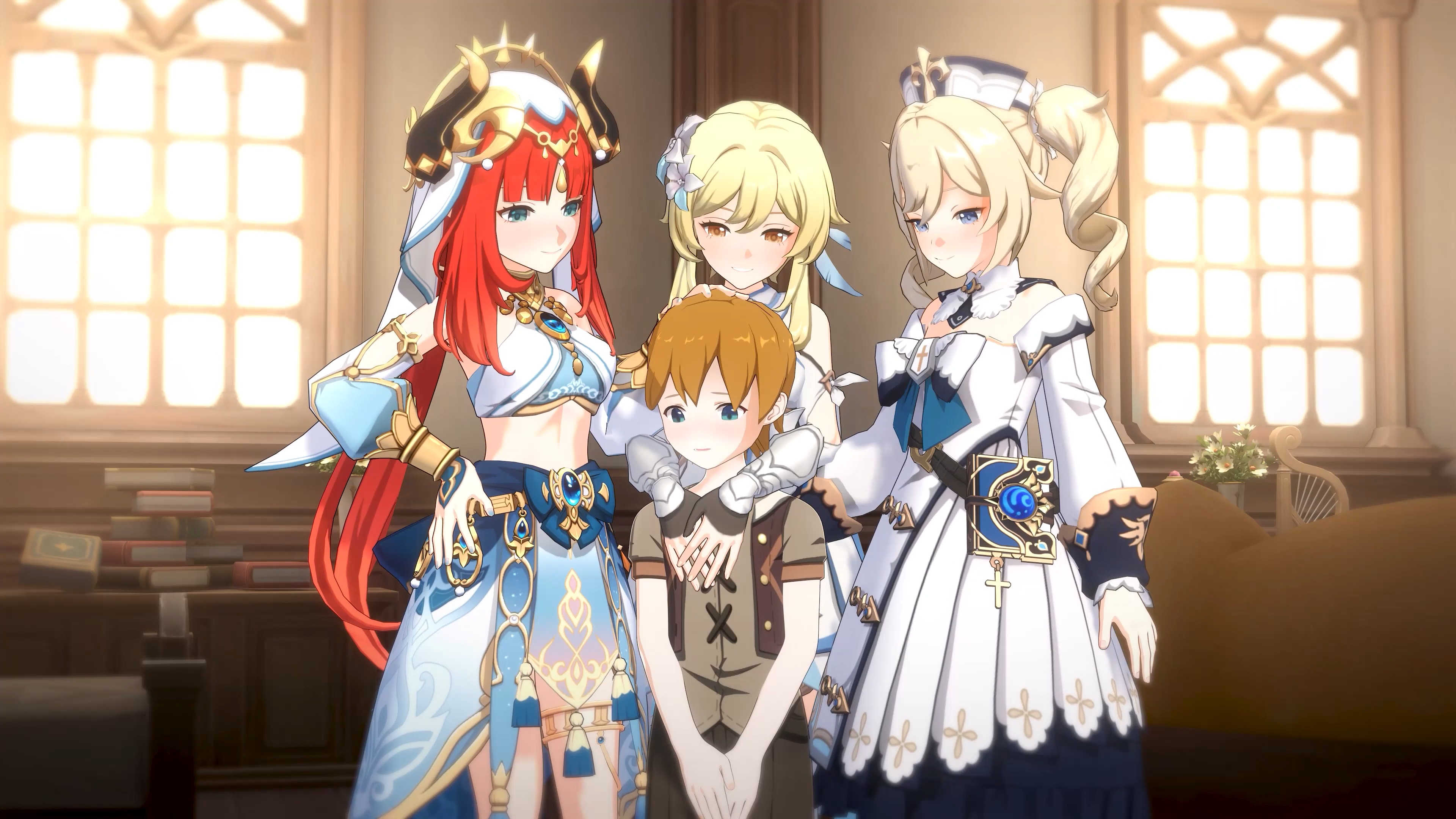 [PastaPaprika] 原神 妮露&amp;荧&amp;芭芭拉#动漫#3D